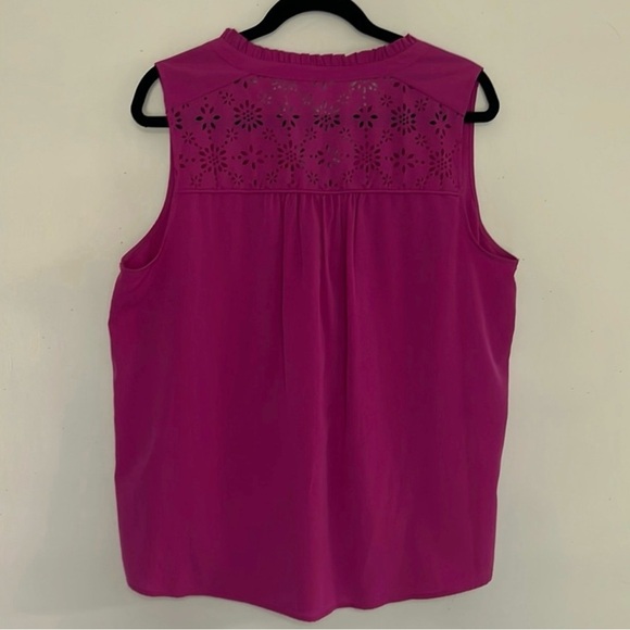 St. John's Bay Fuchsia Sleeveless Blouse - Picture 5 of 5